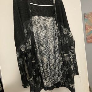 Maurices size 3 black floral cardigan
